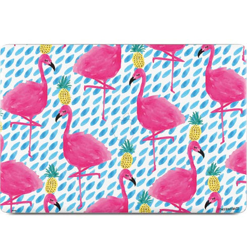 Bouffants and Broken Hearts Party Flamingos MacBook Skins